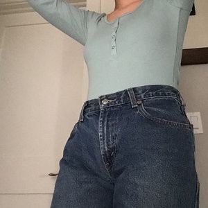 blue button up long sleeve